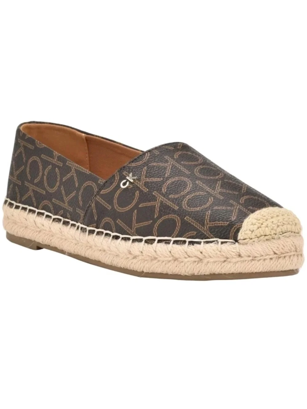 Calvin Klein Brown Logo Slip-On Espadrille